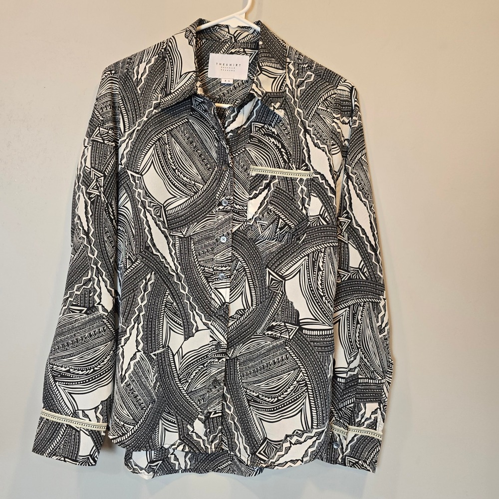 The Shirt Rochelle Behrens Womens Extra Small Long Sleeve Button Down Blouse